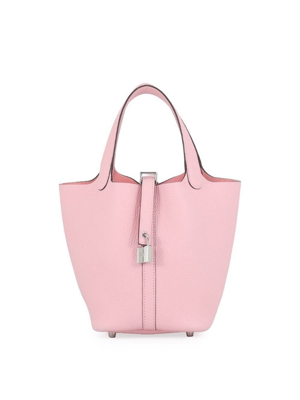 Hermes Handbag Picotin Lock PM Rose Sakura Silver Taurillon Clemence